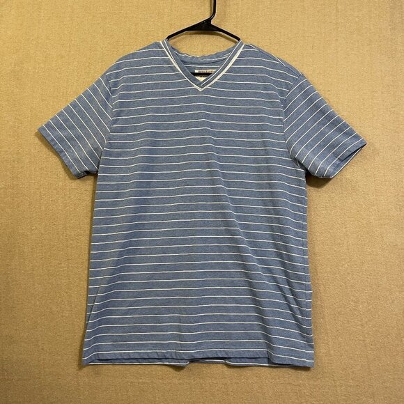 Hudson & Barrow NYC Shirt Men's Large Blue & White Striped - Picture 1 of 12